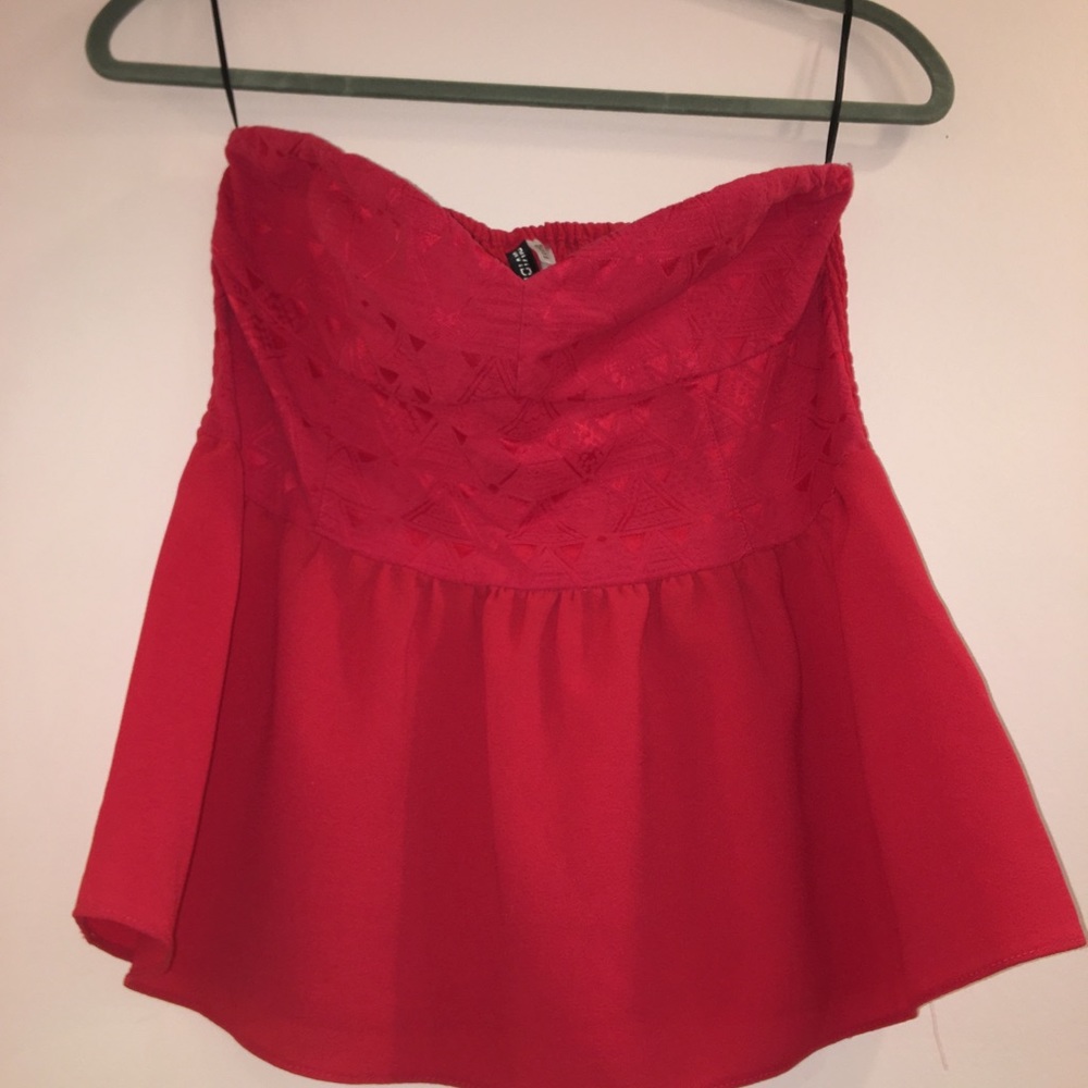 pink/ red peplum top